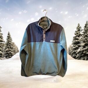 Local Boy Fleece 1/4 Snap Pullover Jacket Blue Preppy Men’s L